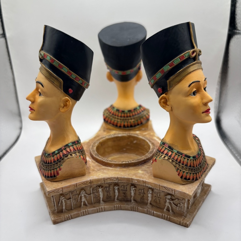 Ancient Egyptian Themed Queen Nefertiti Resin Tea Candle Holder